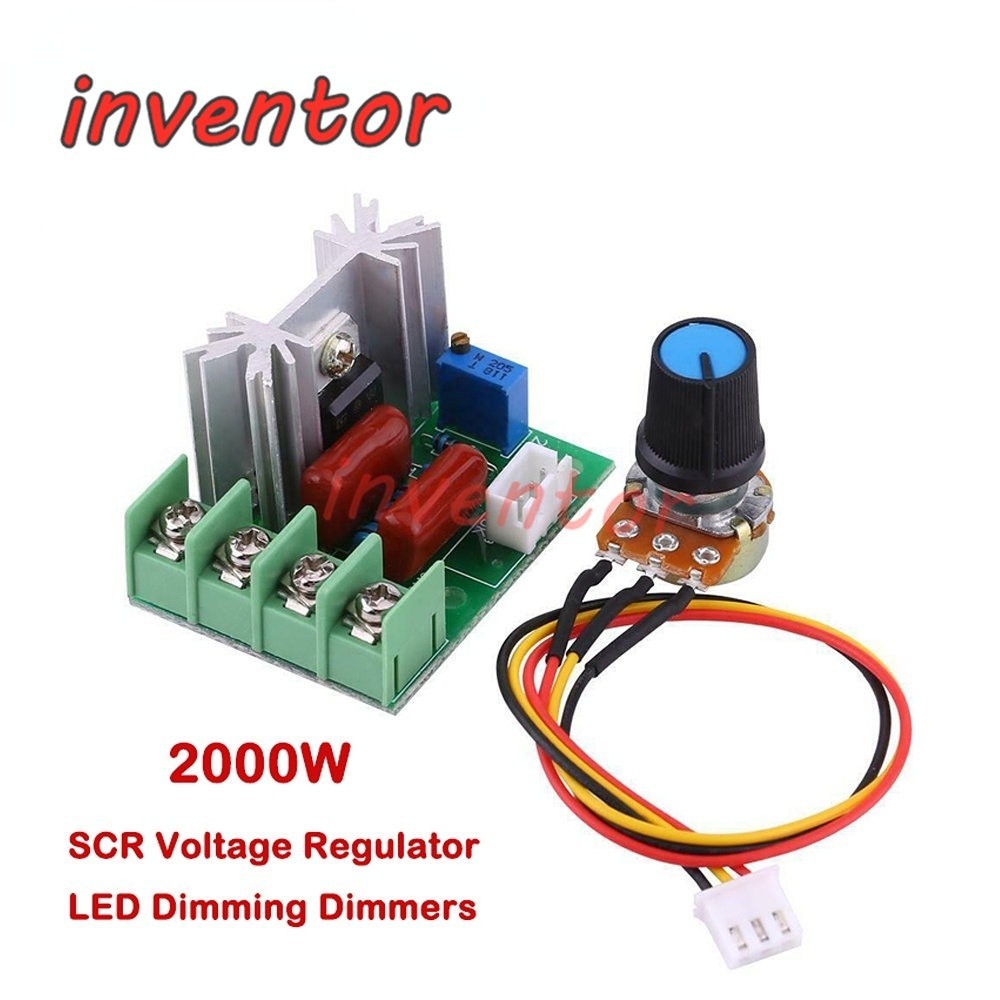 2000w AC 220V 可控矽穩壓器 LED 調光調光器大功率電機速度控制器調速器模塊帶電位器