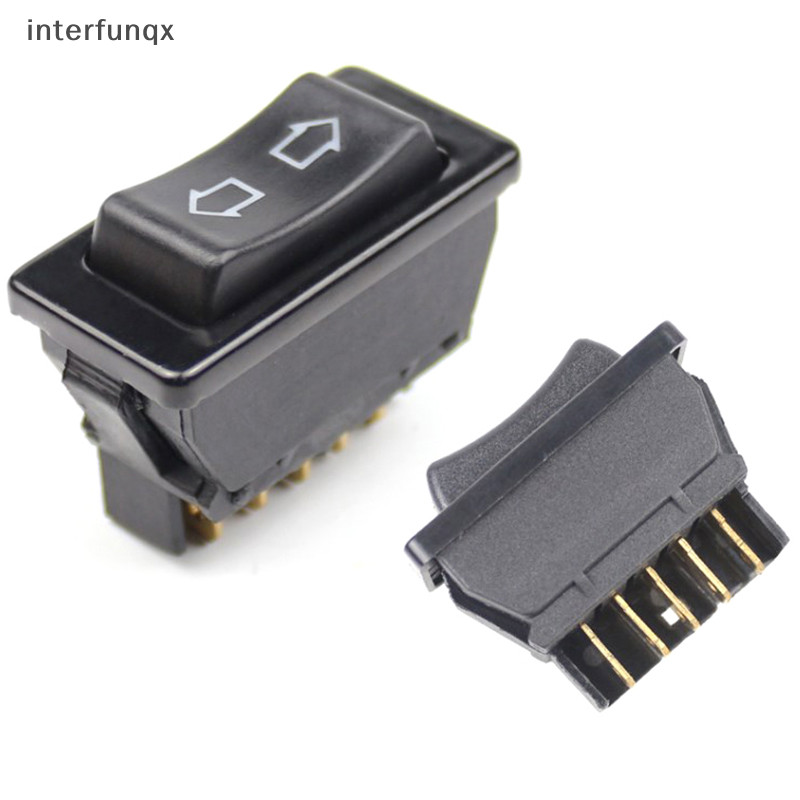 Interfunqx 通用 12V 20A 2 路瞬時電動車窗天線向上向下翹板開關汽車天線推入式全新