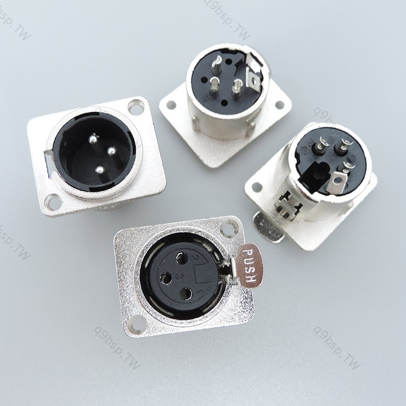 1 件 XLR 3 針公或母面板電源安裝插座音頻麥克風插孔插頭連接器銀銅觸點 XLR 金屬 TW9B
