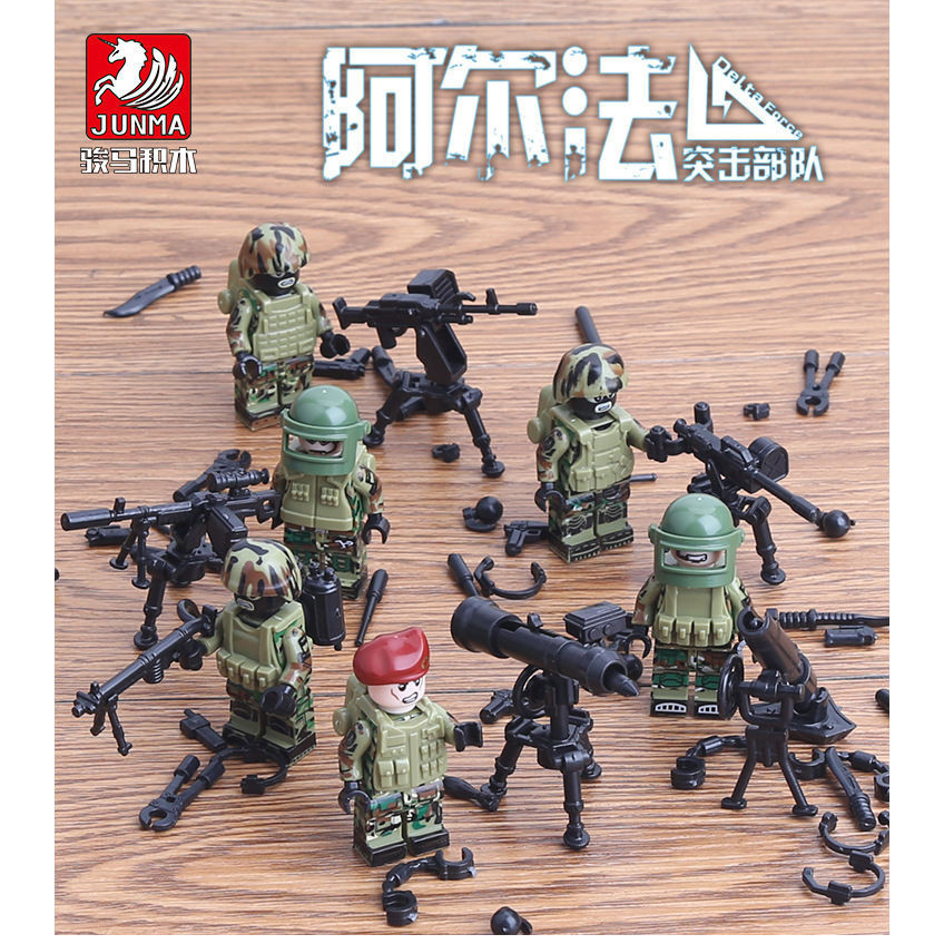 兼容樂高積木軍事人仔模型特警野戰阿爾法特種部隊拼裝男孩玩具 0IW2