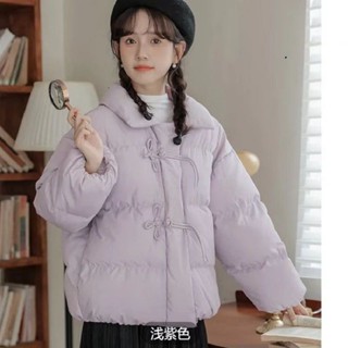 短款羽絨服 羽絨衣外套 輕羽絨女 女羽絨背心 保暖輕羽絨 冬季棉服 加厚小個子羽絨外套女 盤扣中國結麵包外套潮 麵包服