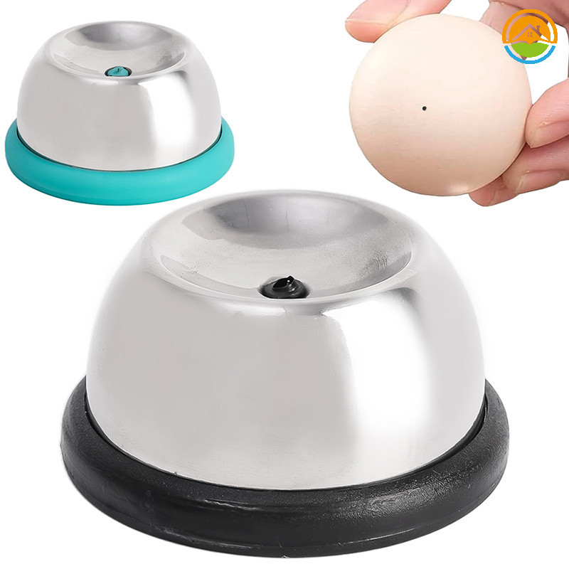 304不銹鋼煮蛋打孔器/塑料底座手動打孔器廚房雞蛋分離器穿孔工具