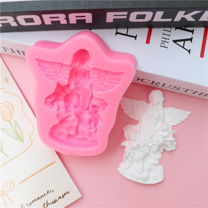 天使系列歐式浮雕矽膠翻糖模具 天使女神烘焙翻糖蛋糕裝飾模具 DIY石膏模具 滴膠模具