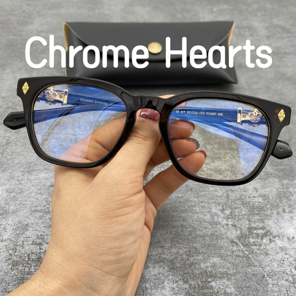 【TOTU眼鏡】醋酸纖維眼鏡 金屬框眼鏡 Chrome Hearts 克羅星 新款眼鏡框架 復古板材黑框個性銀鉓素顏百搭
