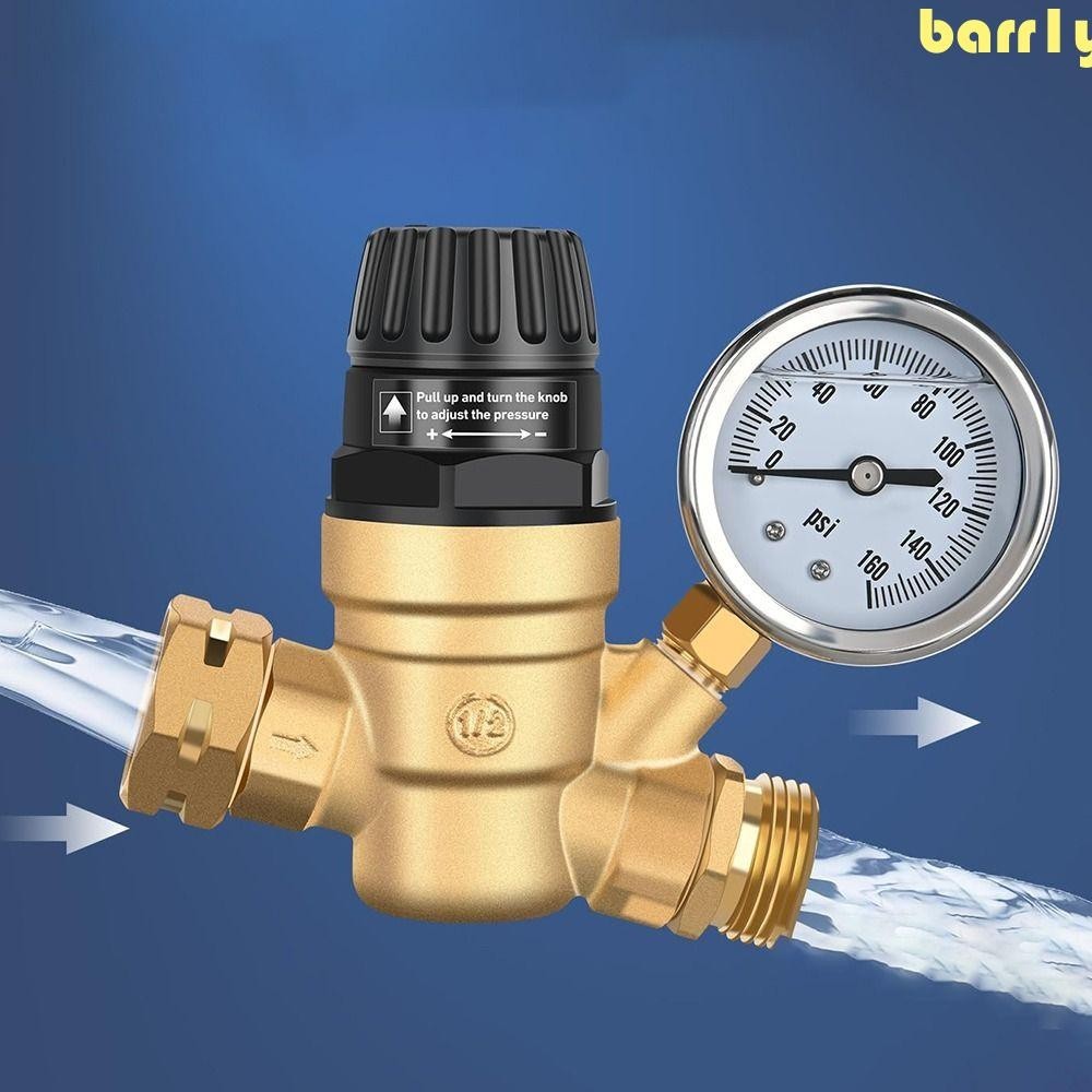BARR1YRV水壓調節閥,可調無鉛黃銅水減壓器套件,進口濾網過濾器DN20G3/4英寸通用黃銅水閥