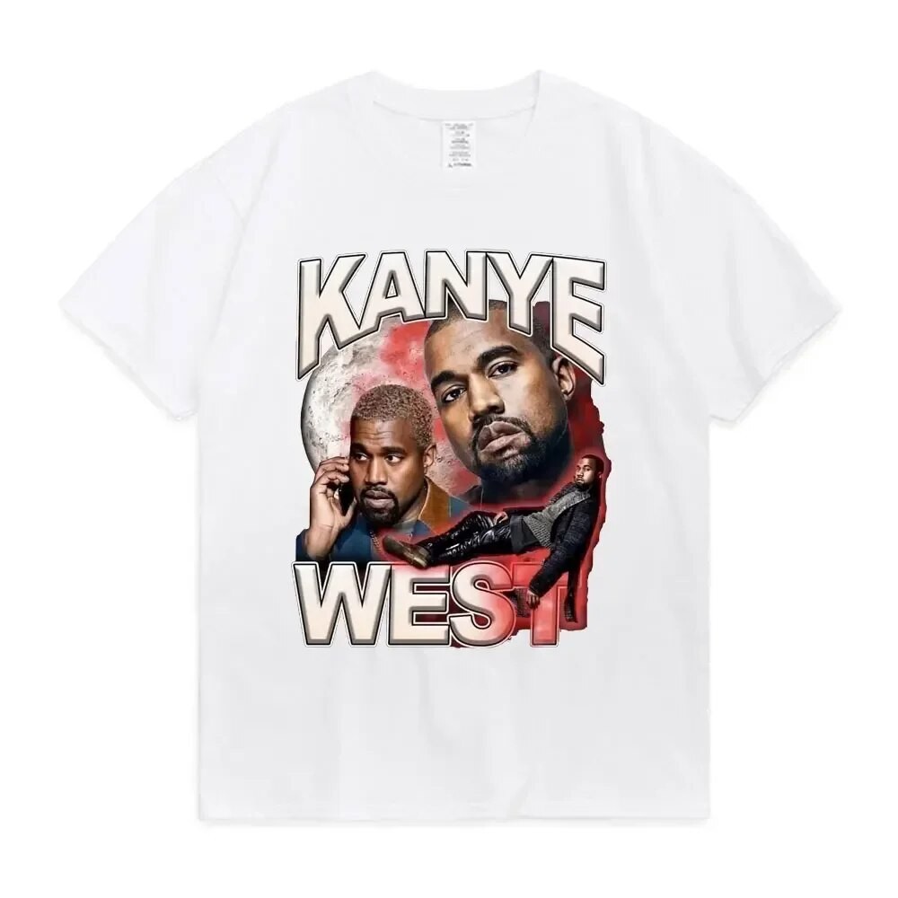 2024 襯衫男復古 T 恤男街頭裝 Kanye West Yeezy T 恤女式襯衫嘻哈 90 年代復古衣服說唱歌手粉