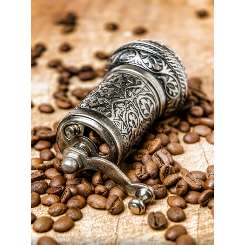 【速發 制咖啡工具】手動磨豆機土耳其進口紫銅家用復古手搖小型粉碎機湯圓餡料咖啡豆