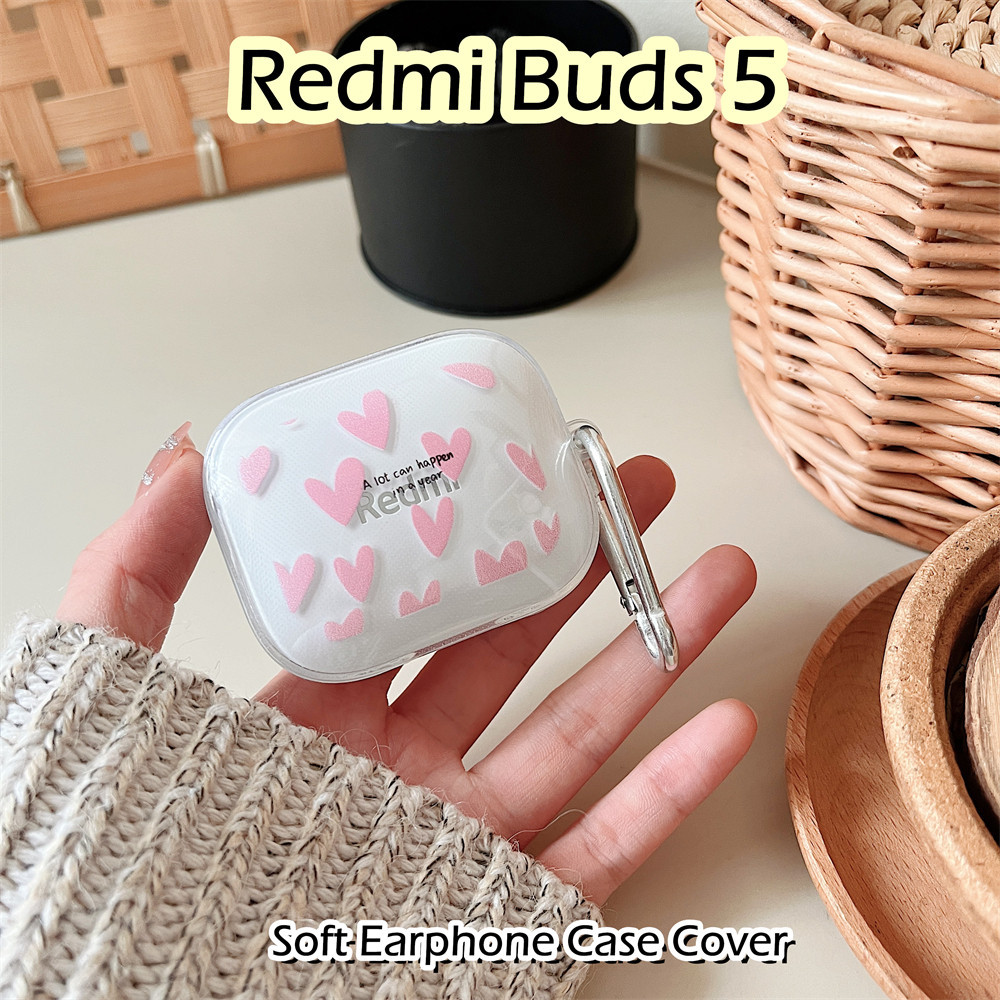 【快速發貨】適用於 Redmi Buds 5 Case 極簡卡通圖案軟矽膠耳機套外殼保護套