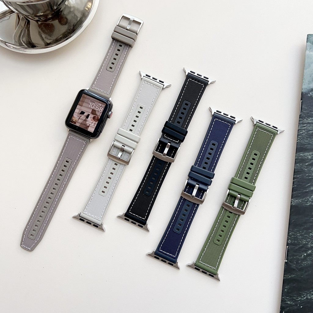 編織尼龍矽膠錶帶適用於 Apple Watch Ultra 2 49 毫米適用於 45 毫米 41 毫米適用於 iWat