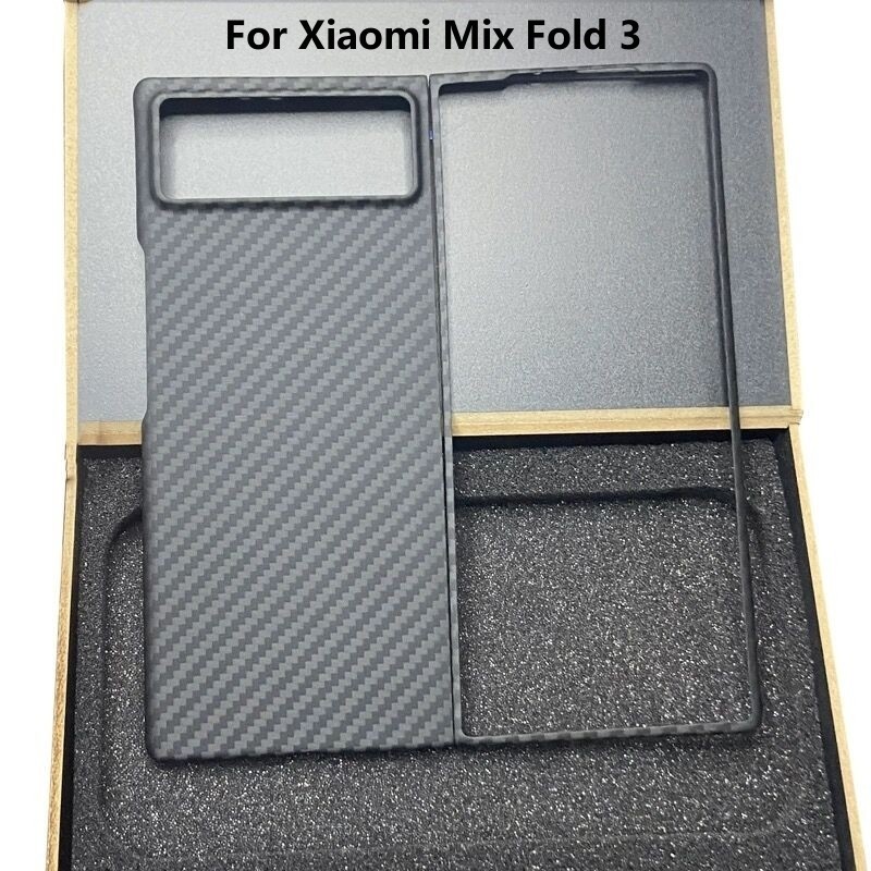 XIAOMI 小米 Mix Fold 3 超薄手機殼啞光硬質 PC 碳纖維紋理圖案手機殼小米 Fold3 防震保險槓