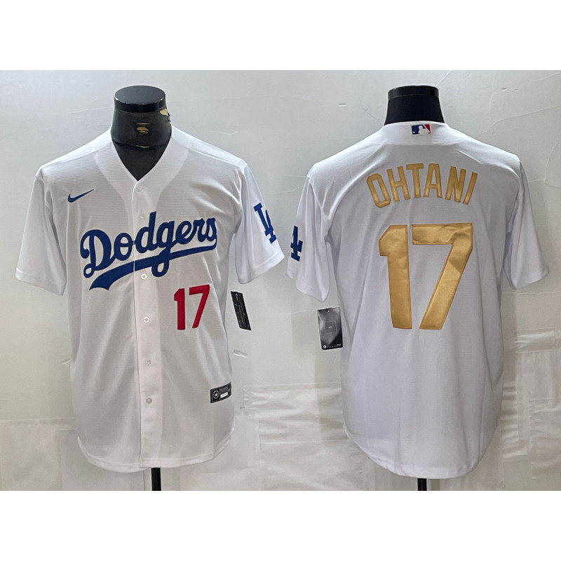 【優選現貨】棒球服#運動服Dodgers球衣道奇隊17號OHTANI55#16#白色款小外套短袖刺繡T恤棒球服
