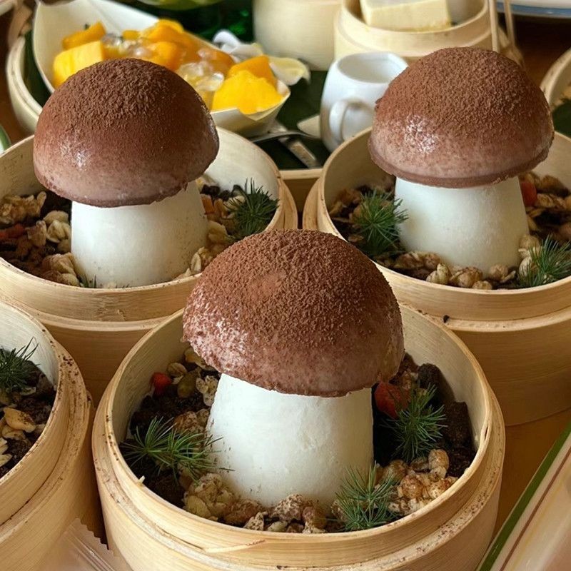 蘑菇慕斯布丁蛋糕組合套裝半圓形圓錐矽膠模具冰棒冰棒慕斯模具