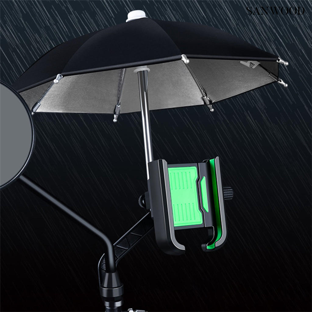 【3C配件】機車手機支架帶小雨傘電瓶車外賣快遞秒鎖手機支架腳踏車導航支架
