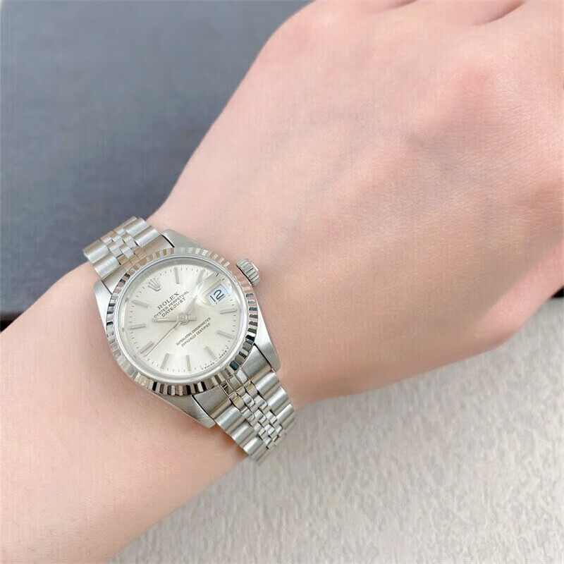 女表日誌系列自動機械錶179174精鋼時尚休閒後盤後鑽女士腕錶 26mm-銀盤條釘