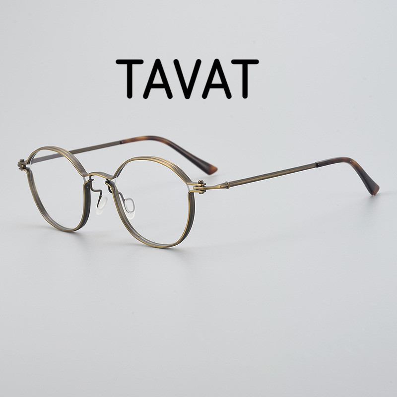 【Ti鈦眼鏡】TAVAT同款RLT5897橢圓框復古藝文百搭近視眼鏡框架 可配度數