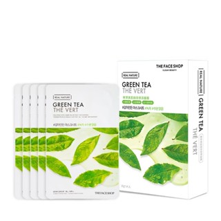 THE FACE SHOP 鮮萃美肌綠茶保濕面膜5入【任2件5折】