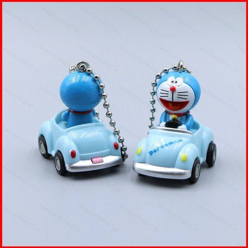 哆啦夢 Ere1 可愛的哆啦A夢迴力汽車公仔娃娃鑰匙扣禮物給孩子背包挂件模型玩具給孩子