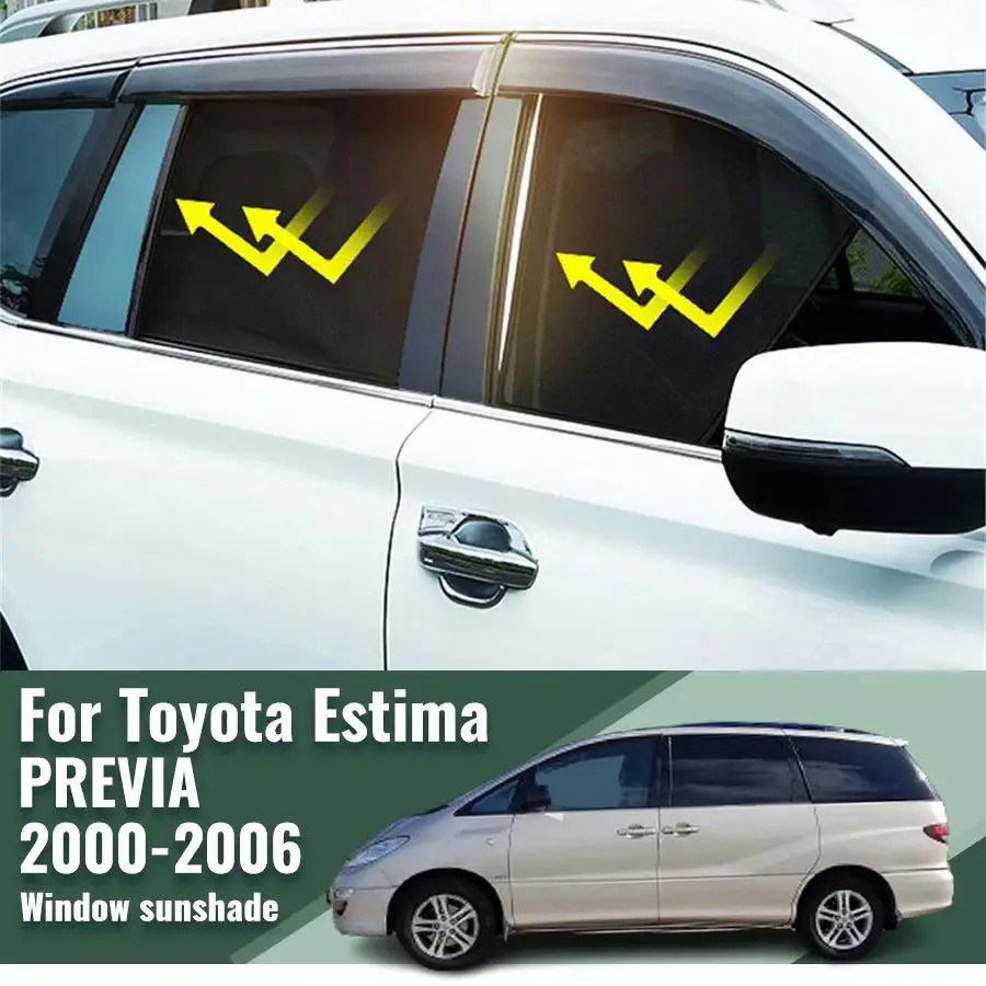 豐田 Estima PREVIA RX30 RX40 2000-2006 磁性汽車遮陽罩前擋風玻璃網狀窗簾後側窗遮陽罩