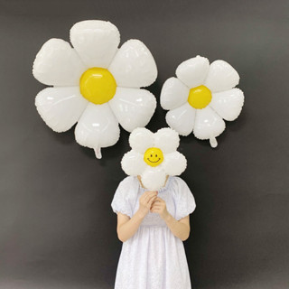 現貨【氣球】INS韓國 小雛菊 花朵雞蛋花 氣球 生日派對裝飾 百天週歲 拍照道具