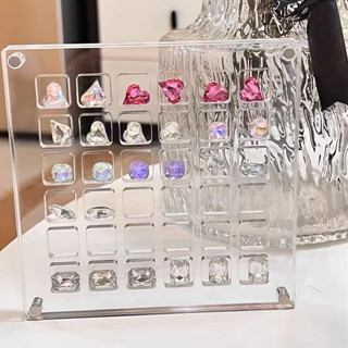磁性透明貝殼展示收納盒多功能工藝裝飾架珠釘 磁鐵蓋飾品收納盒 36/64/100格收納 防塵壓克力 美甲鑽收納盒 小飾品