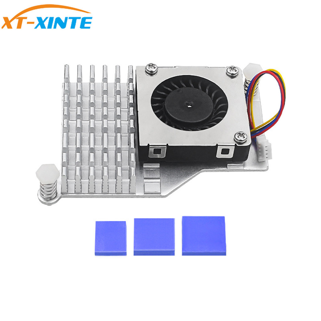 Xt-xinte 散熱器有源冷卻器適用於 Raspberry pi5 代 Raspberry pi5 鋁散熱器鼓風機黑色