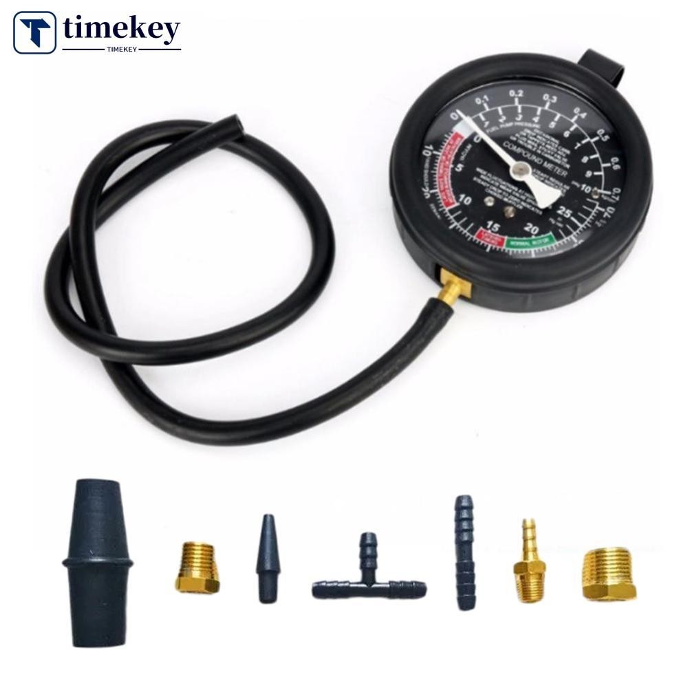 Timekey 9 件/套汽車真空燃油泵測試儀儀表燃油泵真空測試儀儀表洩漏化油器壓力診斷套件適用於汽車摩托車維修 A2K
