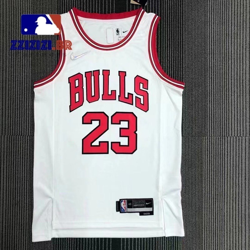 Nba 75 ° Aniversario Bulls Blanco 23 Jordan #23 籃球球衣八月熱壓