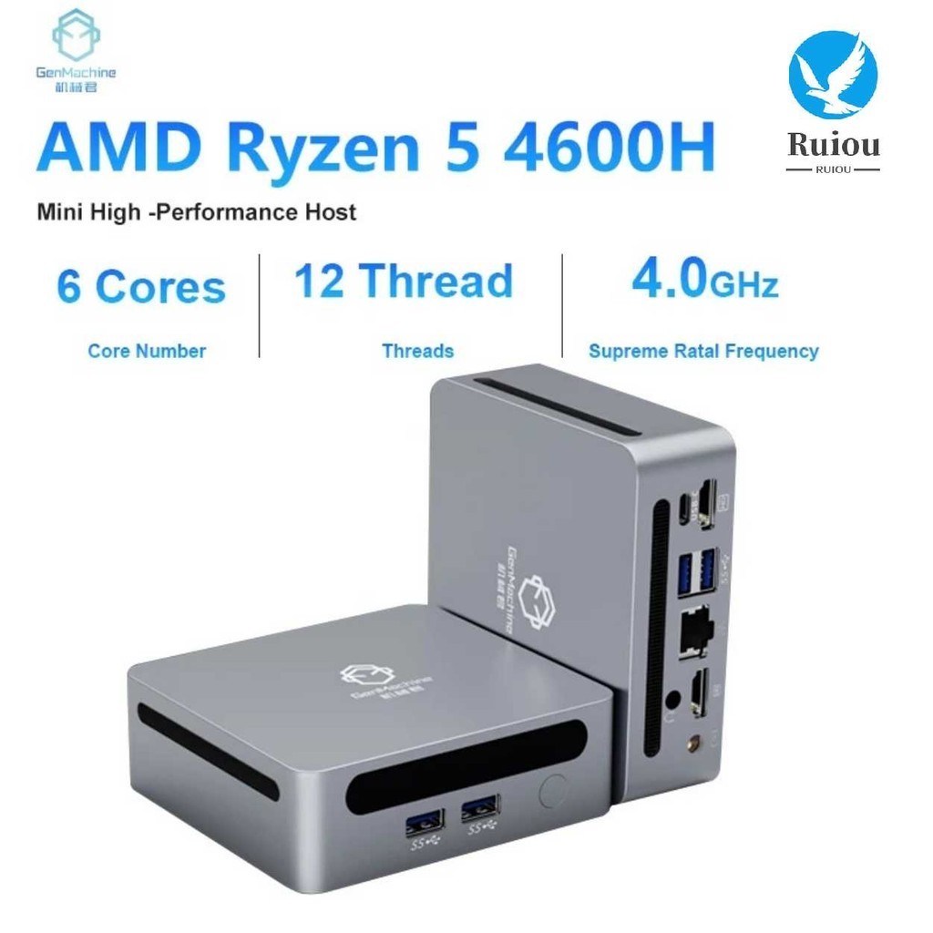Genmachine AMD Ryzen 5 4600H Windows 10/11 mini pc DDR4 NVMe