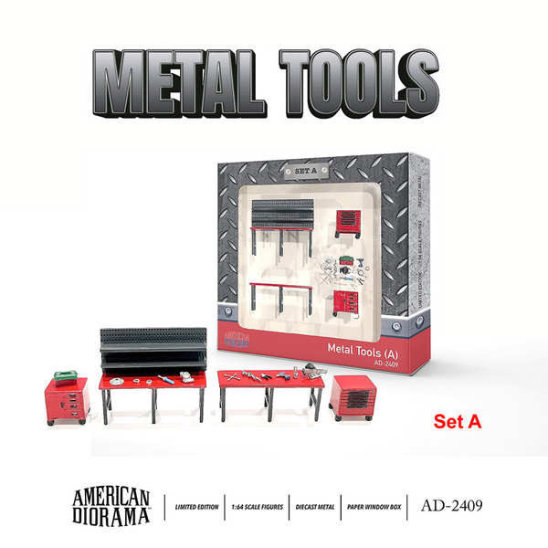 American Diorama AD 1:64合金維修工具Metal Tools 汽車模型場景