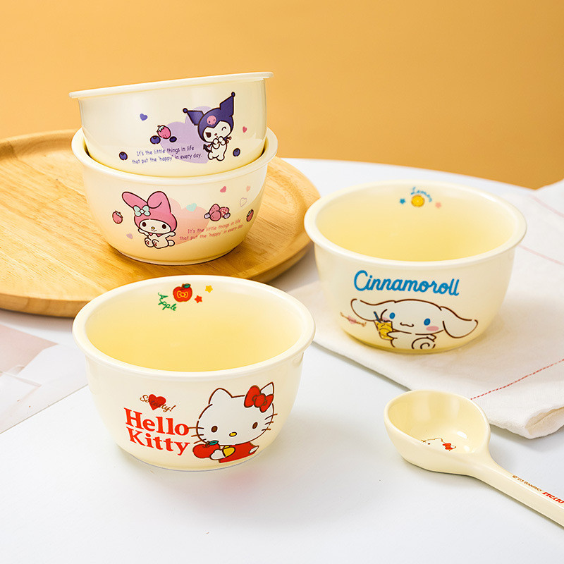 可愛三麗鷗陶瓷碗盤 Kuromi Cinnamoroll Hello Kitty Melody 飯碗湯碗麵碗  喬遷送禮