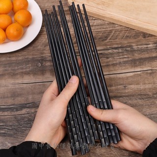 1/5 雙合金中式筷子 - 食品壽司棒 - 可重複使用的防滑安全食品級廚房工具 - 洗碗機家用筷子 - 竹形合金餐具