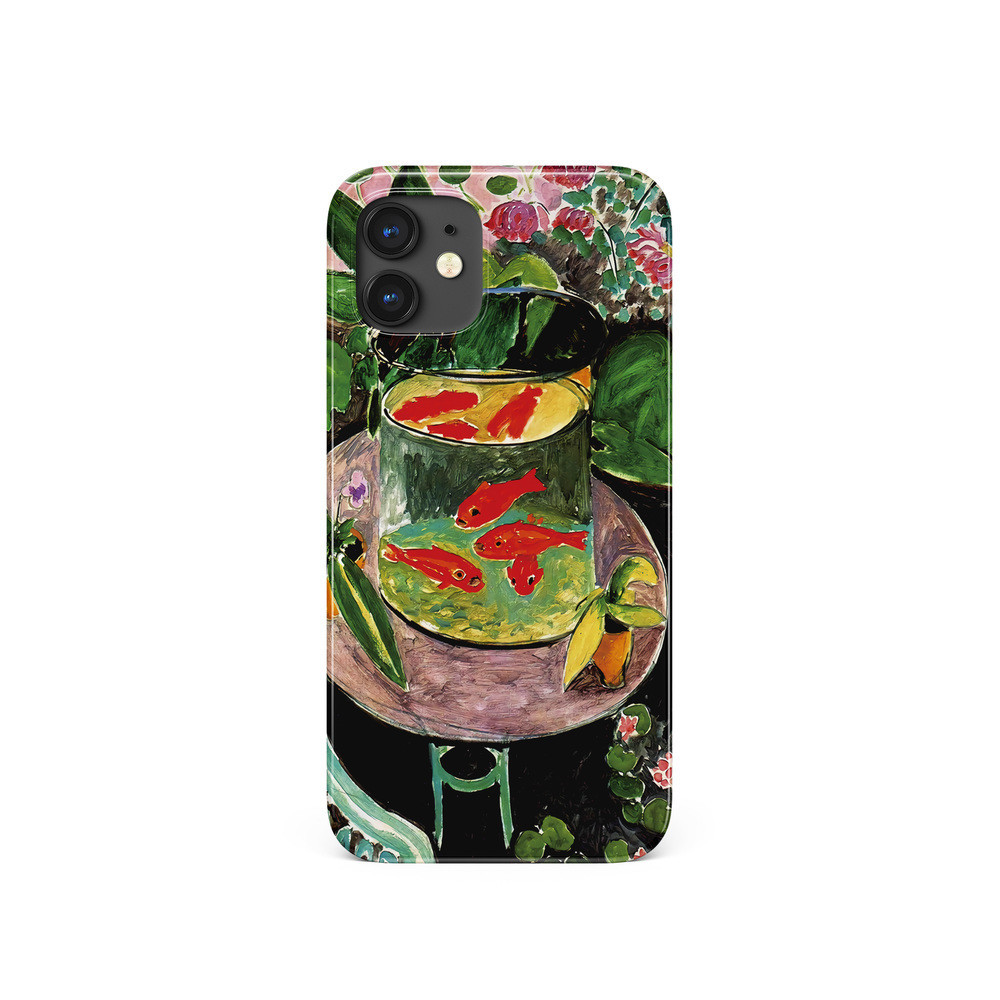歐美復古金魚油畫馬蒂斯藝術適用於蘋果IPhone12/13/14pro/15菲林手機殼imd矽膠軟殼小米華為