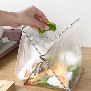 不鏽鋼廚房垃圾架 可摺疊 垃圾袋架 抹布架收納架 塑膠袋架 垃圾桶支架 OJXC