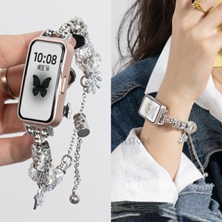 潘多拉伸縮金屬鏈錶帶 適用於:華為手環8 錶帶 手鏈錶帶 Huawei Band 8 輕奢女士錶帶 捕夢網 替換錶帶