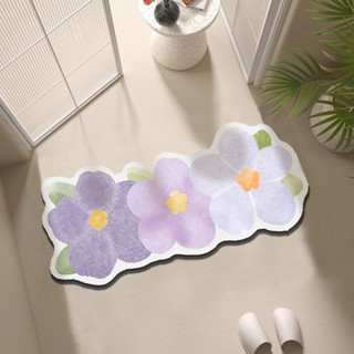 ⭐AJ HOME花朵地毯⭐浴室吸水地墊 硅藻泥速乾墊 廁所洗澡間門口免洗防滑墊 地面鋪墊腳墊子