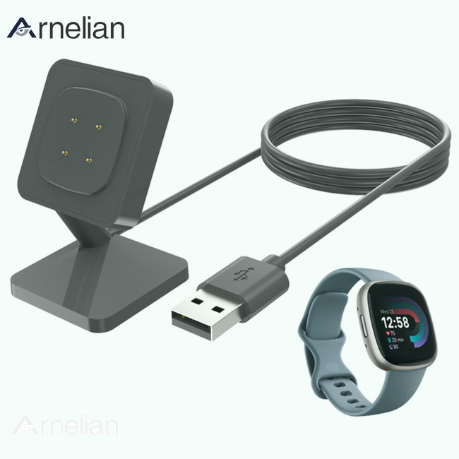 Arnelian 電源適配器充電器底座快速充電電纜兼容 Fitbit Versa 4 3 Sense 2 智能手錶充電器