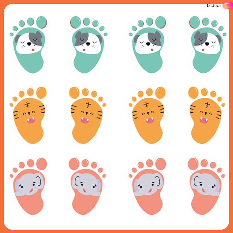 Taiduos 小腳印貼紙彩色地板防水小腳玩具嬰兒粘兒童