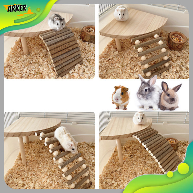 Areker木平台玩具倉鼠梯子玩具籠角遊樂場玩具配件多層小動物互動
