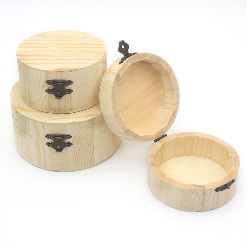 可客製化【木盒】圓木盒 圓形 木製收納盒 珠寶飾品首飾盒 實木禮品包裝盒 手工DIY木盒