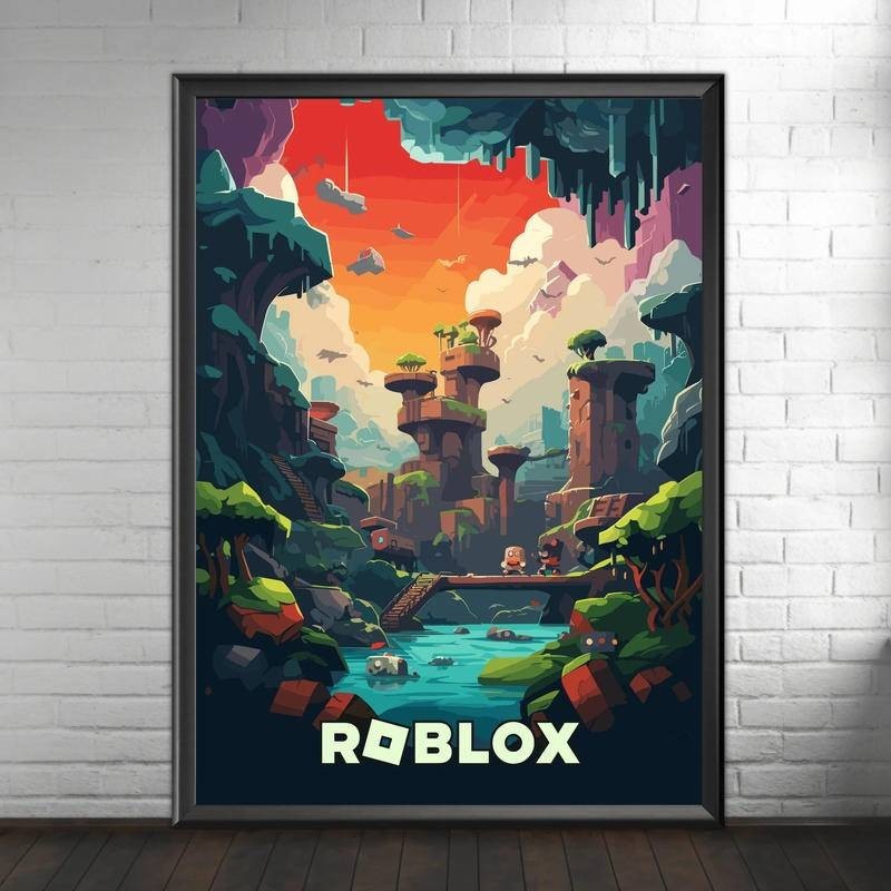 Roblox 帆布印刷遊戲海報牆藝術遊戲室遊戲裝飾