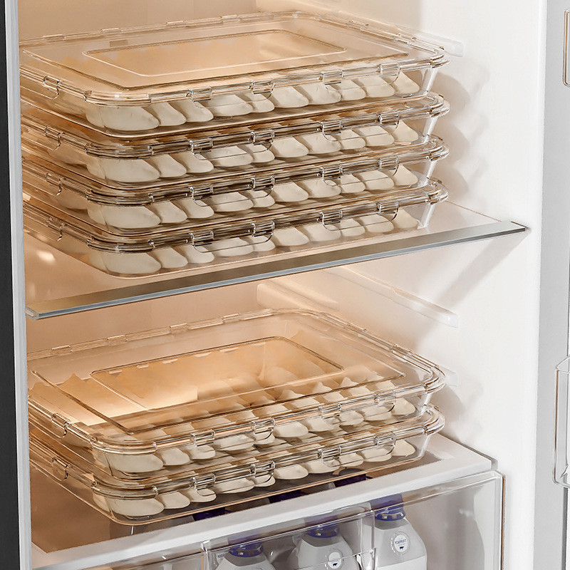 餃子盒PET透明凍餃子家用冰箱速凍水餃盒餛飩保鮮收納盒多層托盤