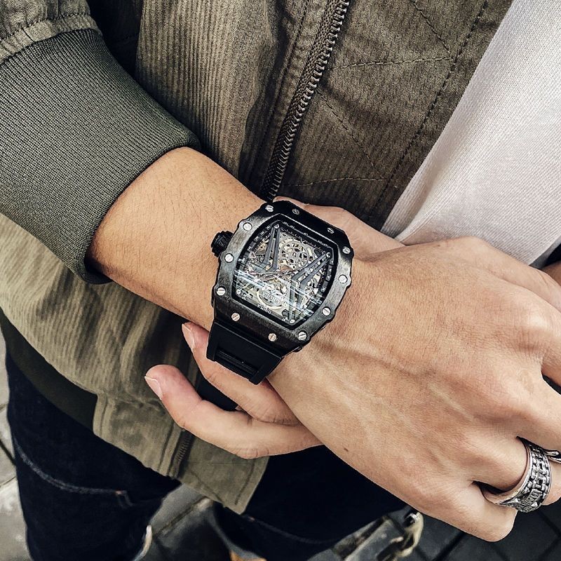 [現貨]理查德男士手錶全自動機械錶米勒學生十大品牌異形氚氣男款防水錶