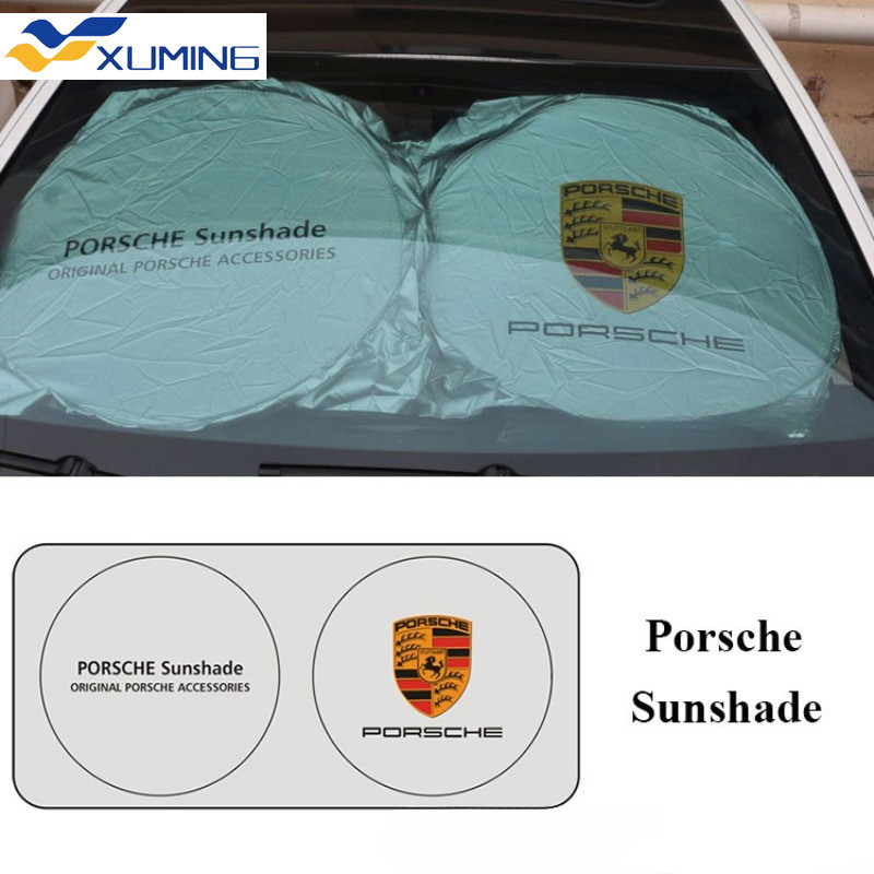 Xm-porsche Sun Shade 擋風玻璃遮陽罩防紫外線車罩 Panamera Cayenne Macan Bo