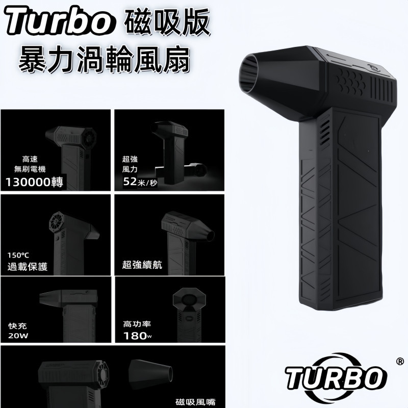 【TURBO】暴力渦輪風扇 21700電芯 無刷渦輪風槍 130000RPM 吹塵槍 洗車吹水渦輪風槍 強力風槍