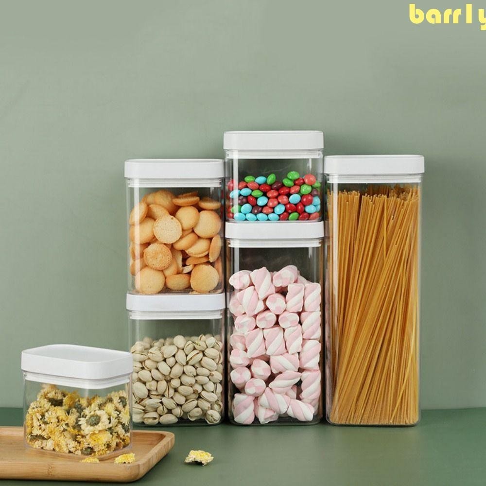 BARR1Y食物儲存盒,塑料密封乾食品盒,實用大容量透明防漏冰箱StorageTank用於廚房