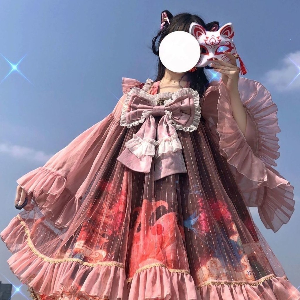 中華風狐狸lolita公主裙正版原創蘿莉塔洋裝古風漢服元素公主裙4.3