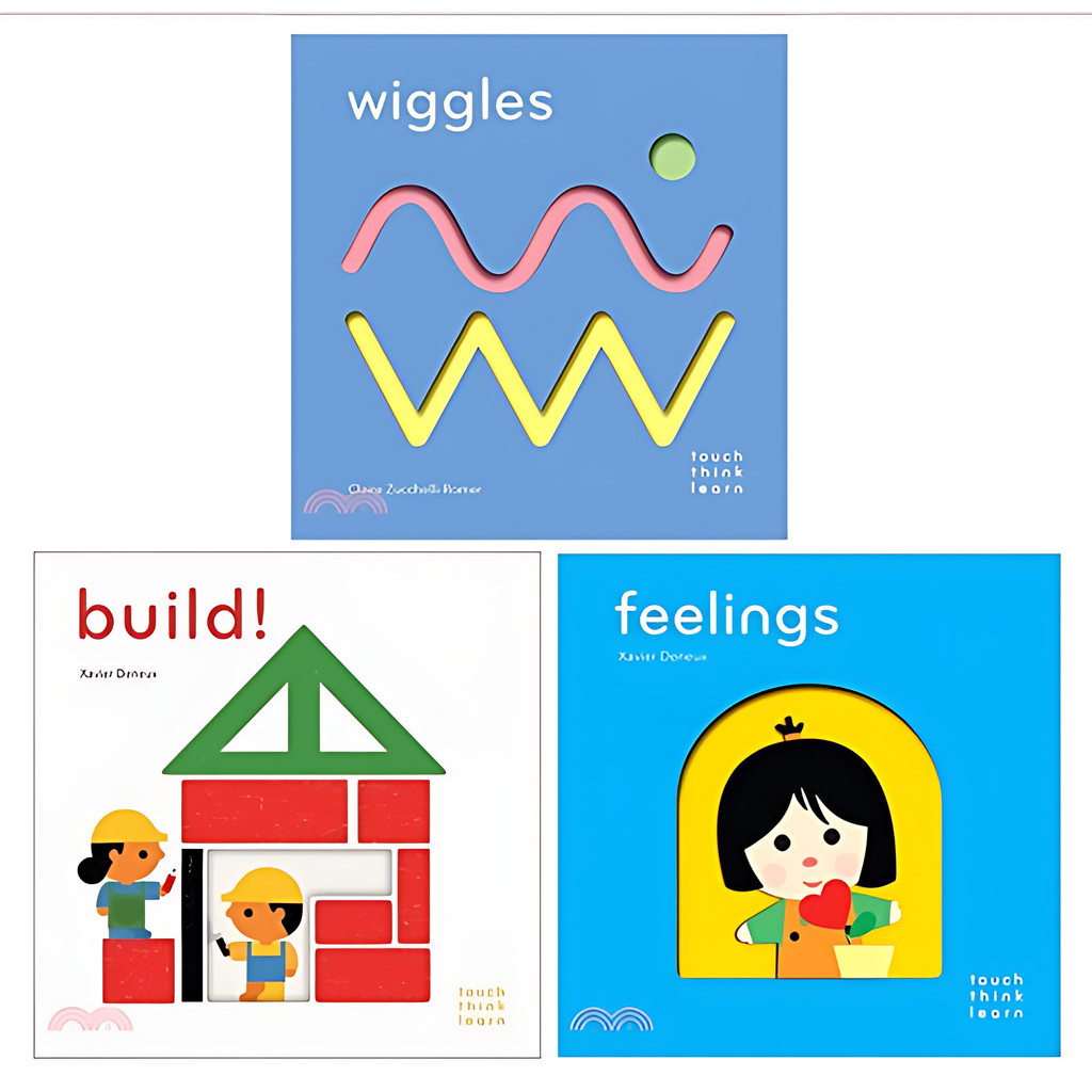 TouchThinkLearn幼兒初級認知套書－Wiggles / Build! / Feelings (共3本硬頁書)/Xavier Deneux【禮筑外文書店】