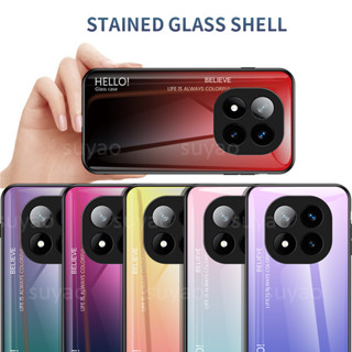 Redmi Note 14 Pro+ 14Pro+ 5G 手機殼漸變強化玻璃外殼外殼 防震保險桿舒適TPU時尚邊緣後蓋