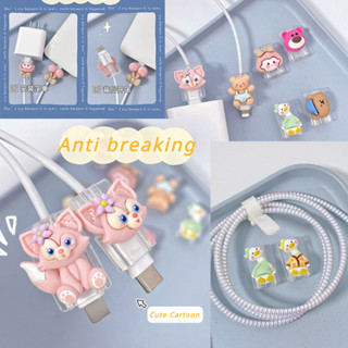 C 型充電器電纜線安卓 USB 可愛卡通數據線保護套耐用耐磨電纜保護套卡通電纜保護套
