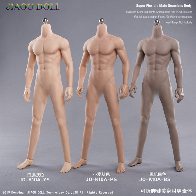 【精品】JIAOU DOLL1/6兵人包膠素體 男健美型 可動人偶模型